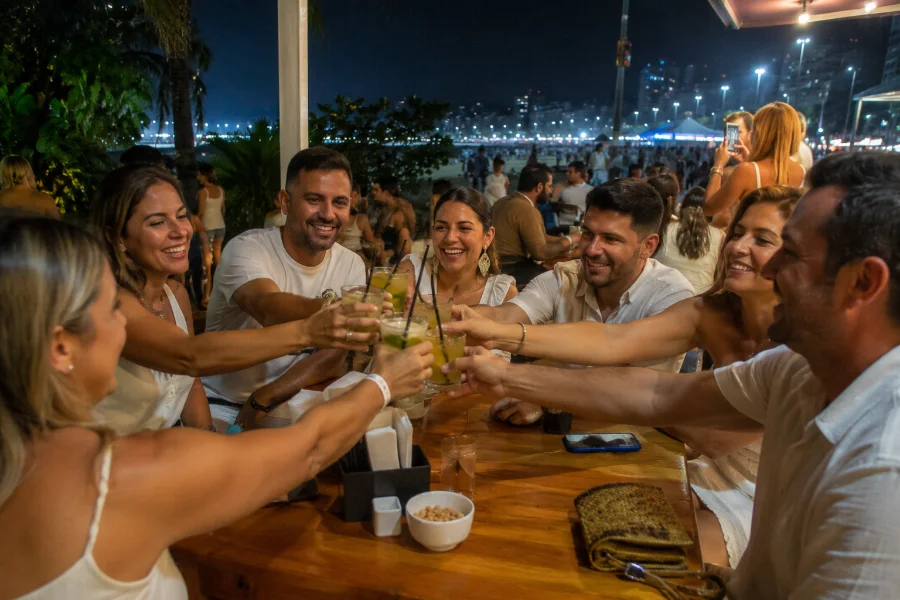El grupo de viajeros compartiendo en Río