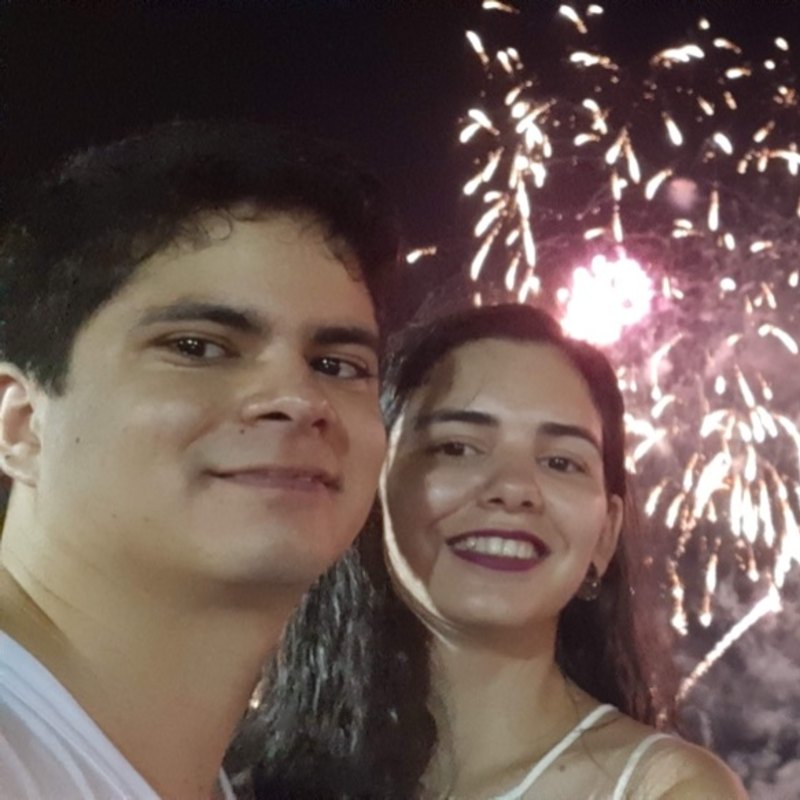 Bianca y Victor en Copacabana durante el Réveillon